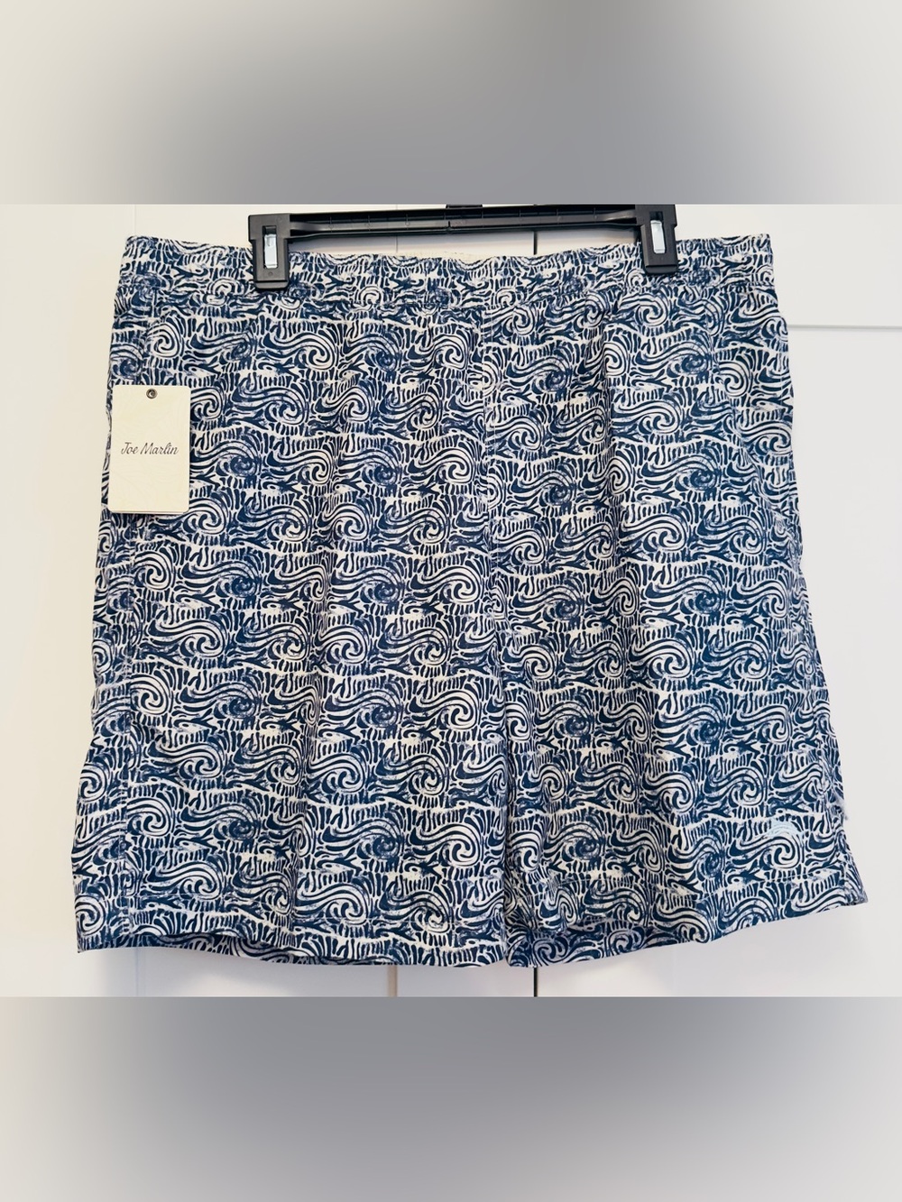 Men's Blue Patterned Swim Trunks By Joe Marlin NEW!